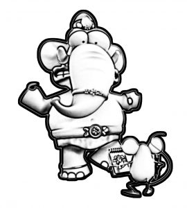 Elehant And Mouse Coloring Page