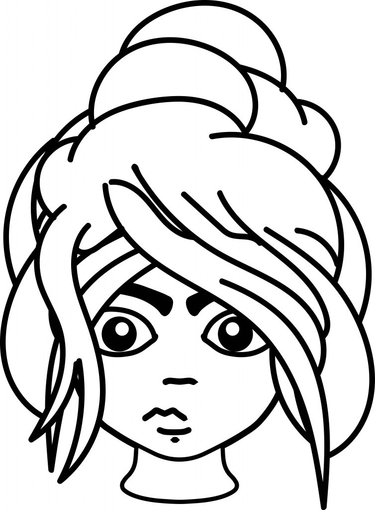 Face Hair Style One Big Hair Coloring Page - Wecoloringpage.com