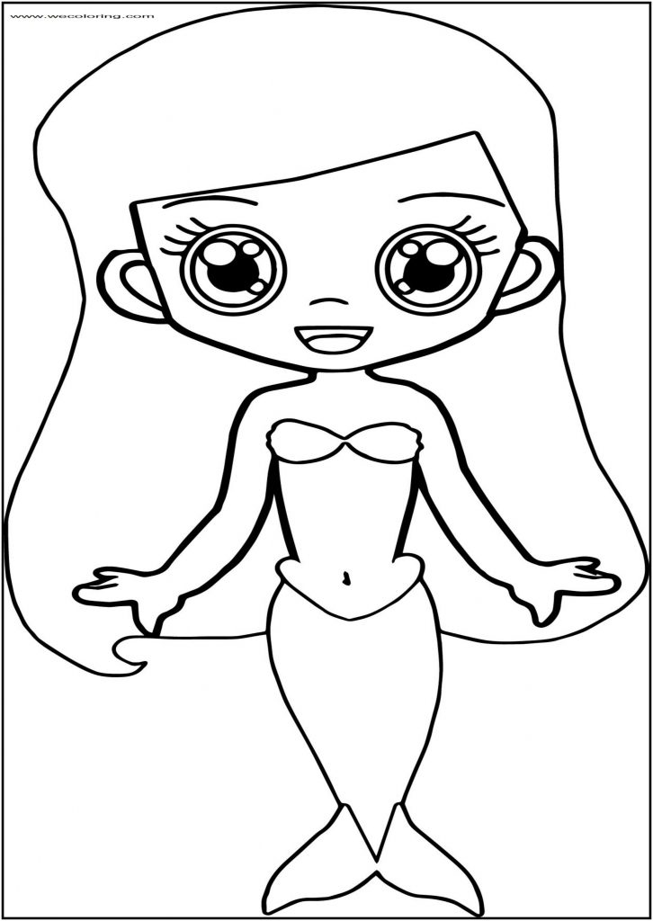 Front View Ariel Mermaid Free Printable Coloring Page - Wecoloringpage.com