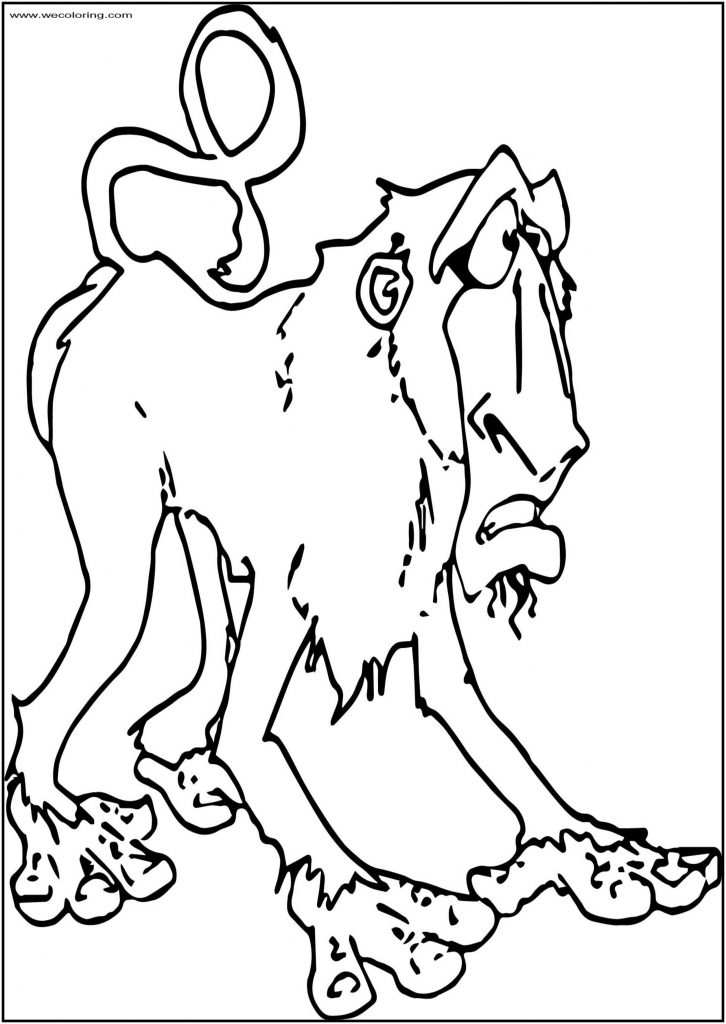 Printable Batoon Funny Baboon Cartoon Free Printable Coloring Page - Wecoloringpage.com