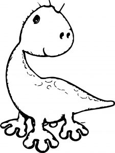 Funny Cartoon Baby Dinosaur Coloring Page