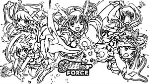 Glitter Force Coloring Page 090