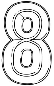 Gold Number Eight Coloring Page