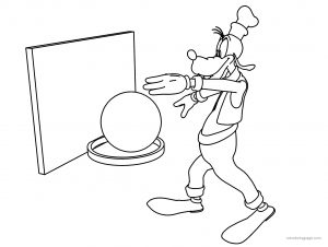 Goofy Playing Basketball Coloring Page 01