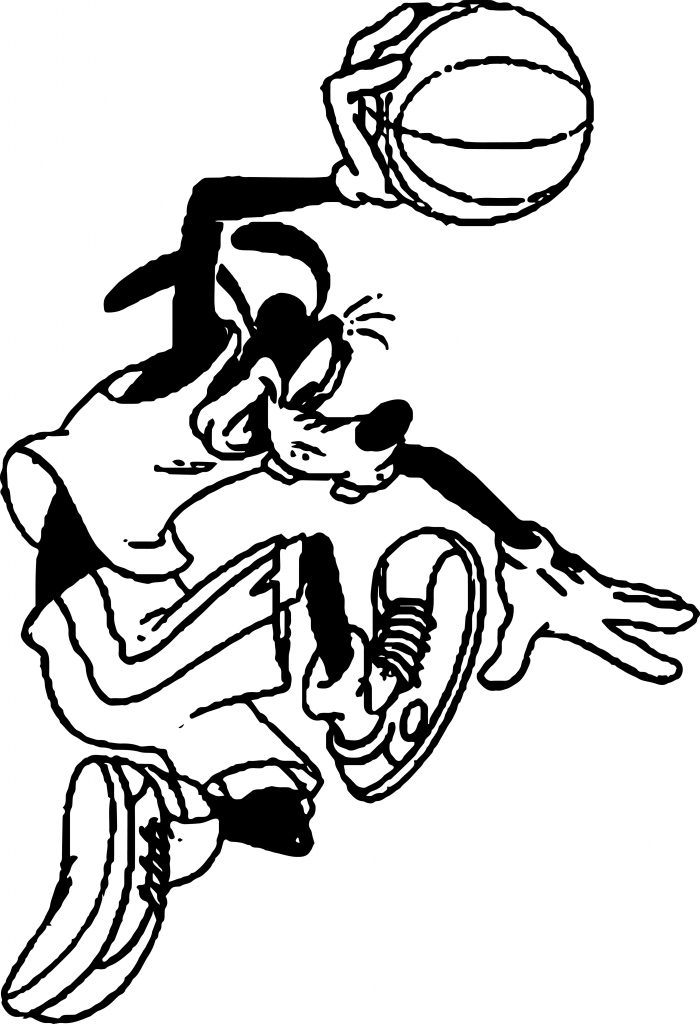 Goofy Playing Basketball Coloring Page - Wecoloringpage.com