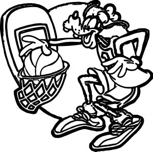 Goofy Playing Basketball Coloring Pages 03