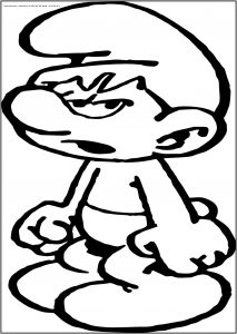 Grouchy Smurf Free Printable Coloring Page