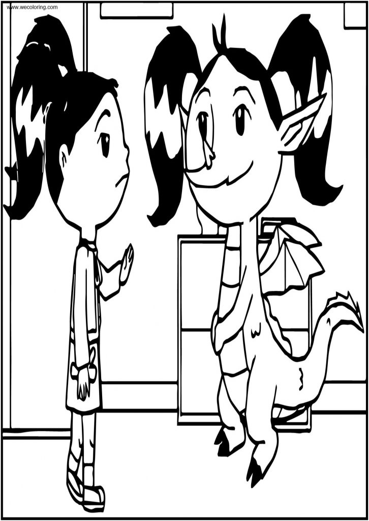 Haley Long Human And Dragon Free A4 Printable Coloring Page