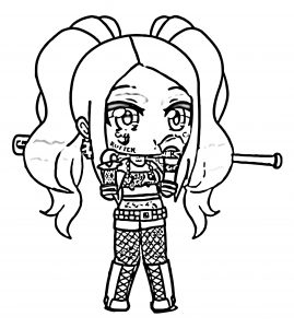 Harley Quinn Suicide Squad Gacha Life Heart Joker And Harley Coloring Page
