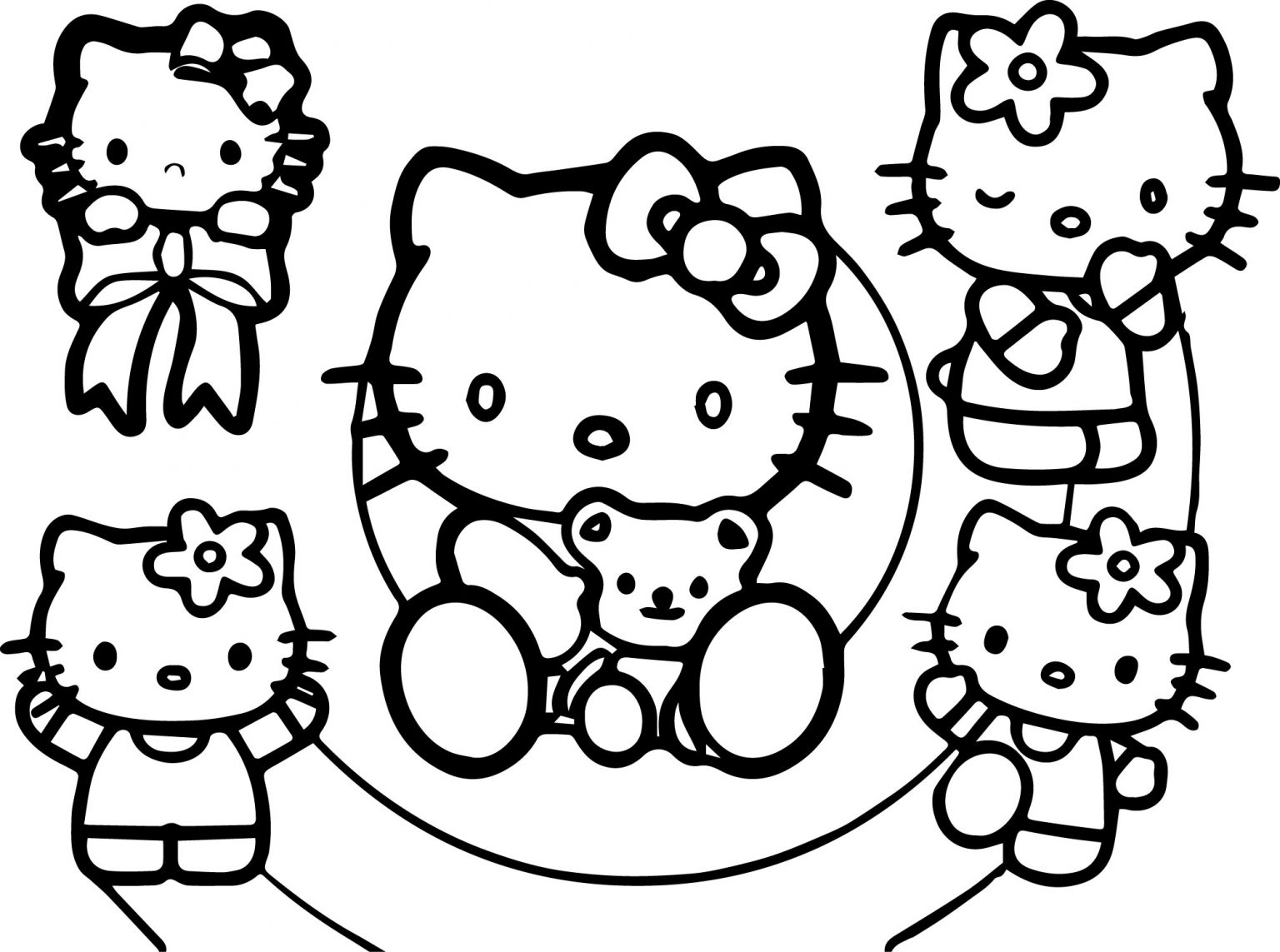 Hello Kitty раскраска профессиональная