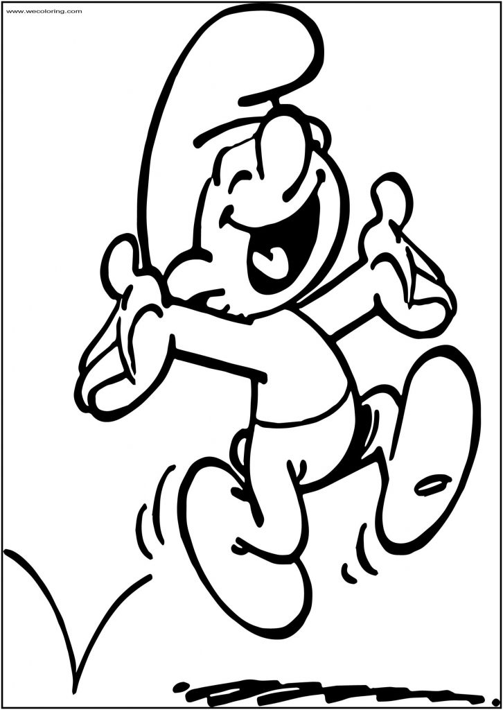 Hopping Smurfs Free Printable Coloring Page - Wecoloringpage.com