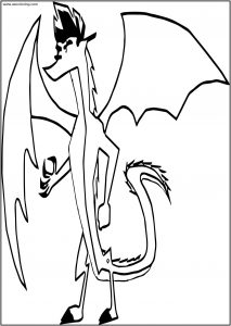 Jake Long Dragon Form Free A4 Printable Coloring Page