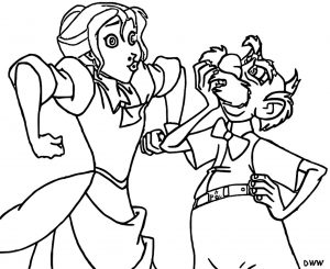 Jane And Father Coloring Page