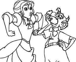 Jane And Father Monkey Copying Coloring Page