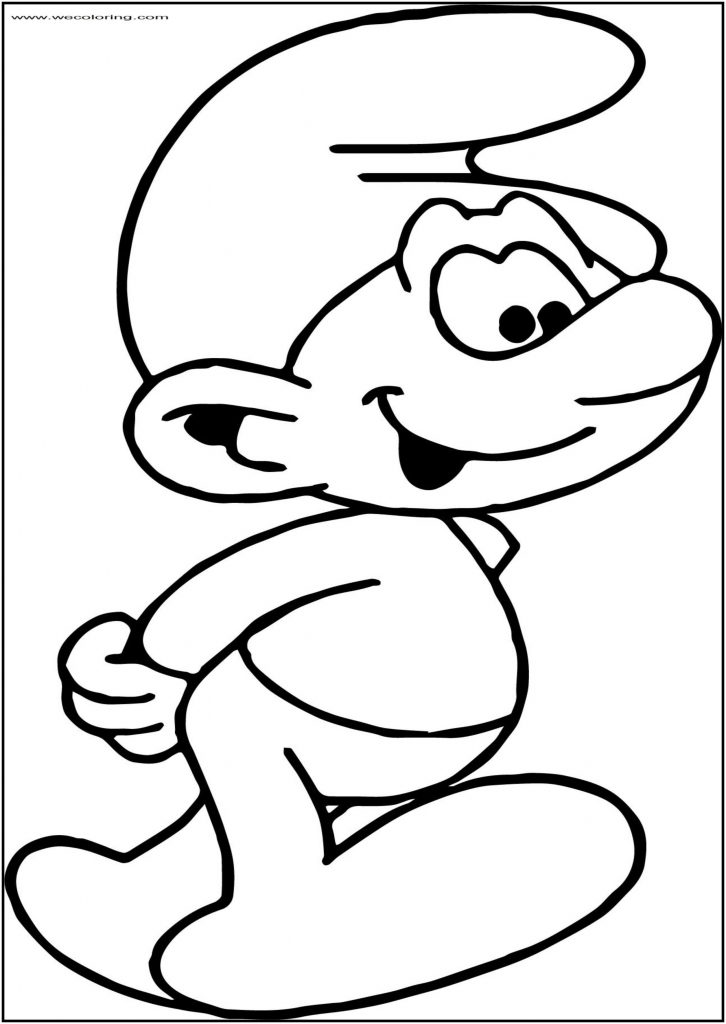 Jokey Walking Smurf Free Printable Coloring Page - Wecoloringpage.com