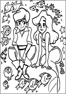 Kids The Little Mermaid Eric And Ariel Free Printable Coloring Page
