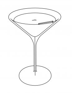 Martini Glass Coloring Page