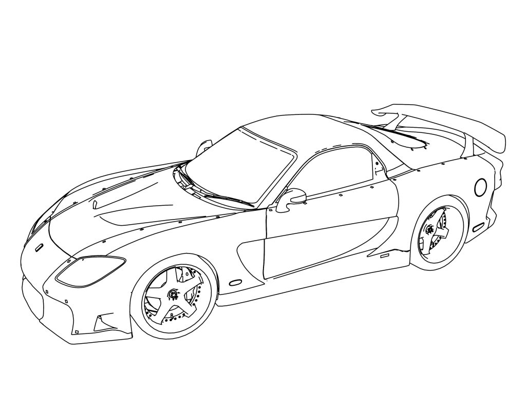 Mazda RX 7 FD3S Veilside Fortune Car Perspective View Coloring Page ...