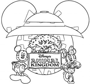 Mickey Animal King Domplain Coloring Page