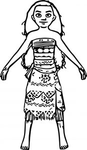 Moana Girl Dress Coloring Page