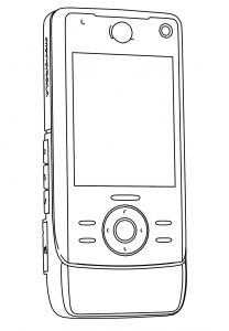 Motorola Z8 Phone Persp View Coloring Page