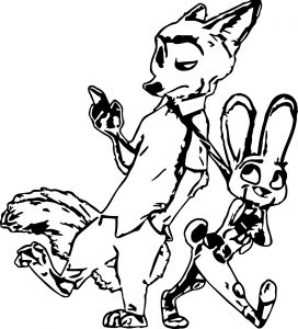 Nick Wilde Judy Hopps Bunny Fox Coloring Page 6