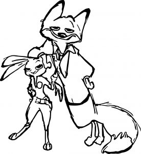 Nick Wilde Judy Hopps Bunny Fox Coloring Page 8