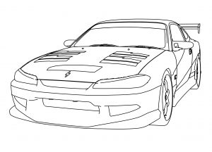 Nissan Silvia S15 Spec S Coloring Page