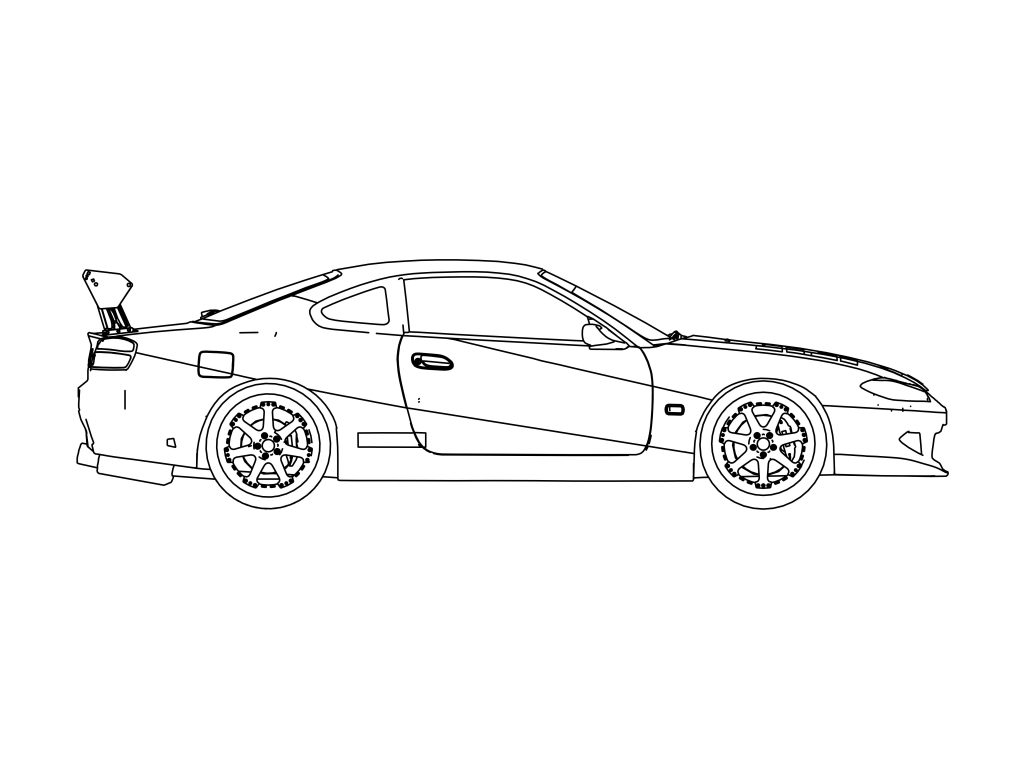 Nissan Silvia S15 Spec S Left View Coloring Page - Wecoloringpage.com