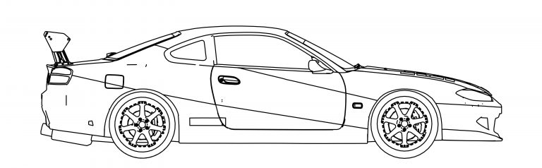 Nissan Silvia S15 Spec S Side View Coloring Page - Wecoloringpage.com