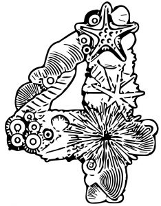 Number Four Sea Style Coloring Page