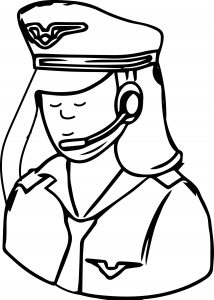 Occupations Pilot Female Coloring Page