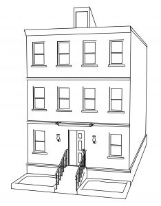 Old Free House Building Coloring Page
