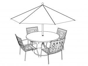 Outdoor Patio Furniture Set Coloring Page