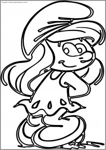 Outline Smurfette Free Printable Coloring Page
