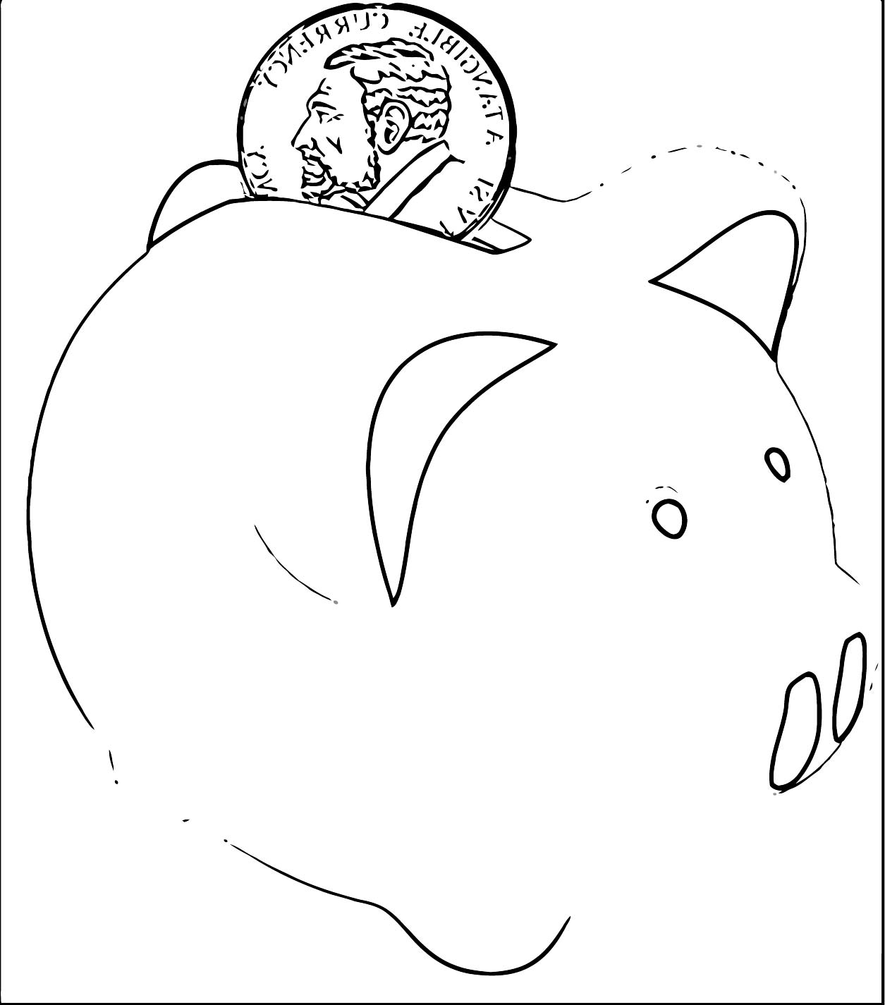 Piggy Bank Coloring Page - Wecoloringpage.com