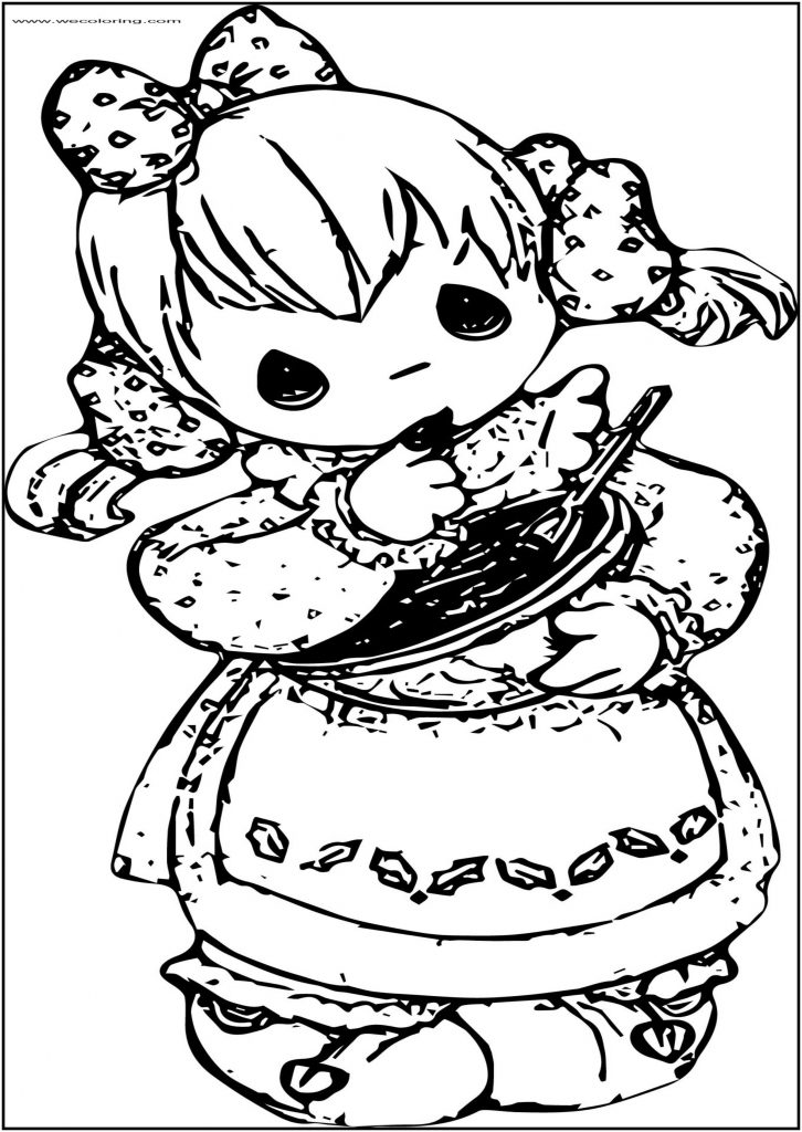 Precious Moments Eat Chocolate Free Printable Coloring Page