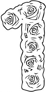Roses Number One Coloring Page