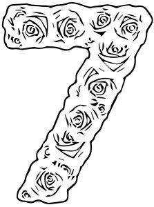 Roses Number Seven Coloring Page