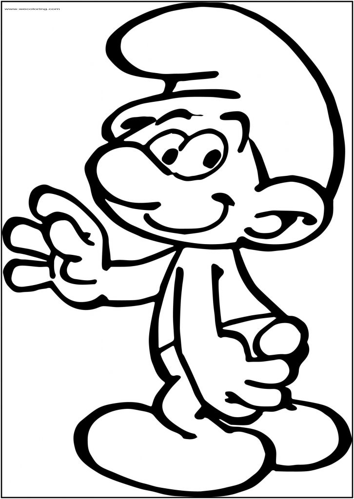 Smurf Say Hi Smurf Free Printable Coloring Page - Wecoloringpage.com