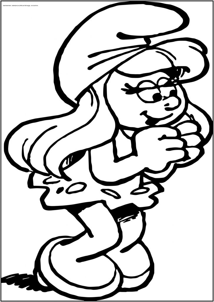 Smurf Smurfette Hope Art Free Printable Coloring Page - Wecoloringpage.com