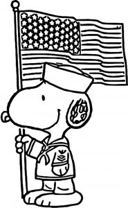 Snoopy Happy 4th Of July Cartoon Coloring Page 1