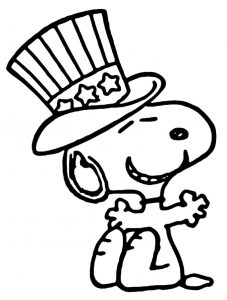 Snoopy Happy 4th Of July Cartoon Coloring Page 4