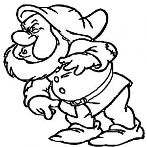 Snow White Disney Sneezy Coloring Page 02