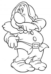 Snow White Disney Sneezy Coloring Page 05