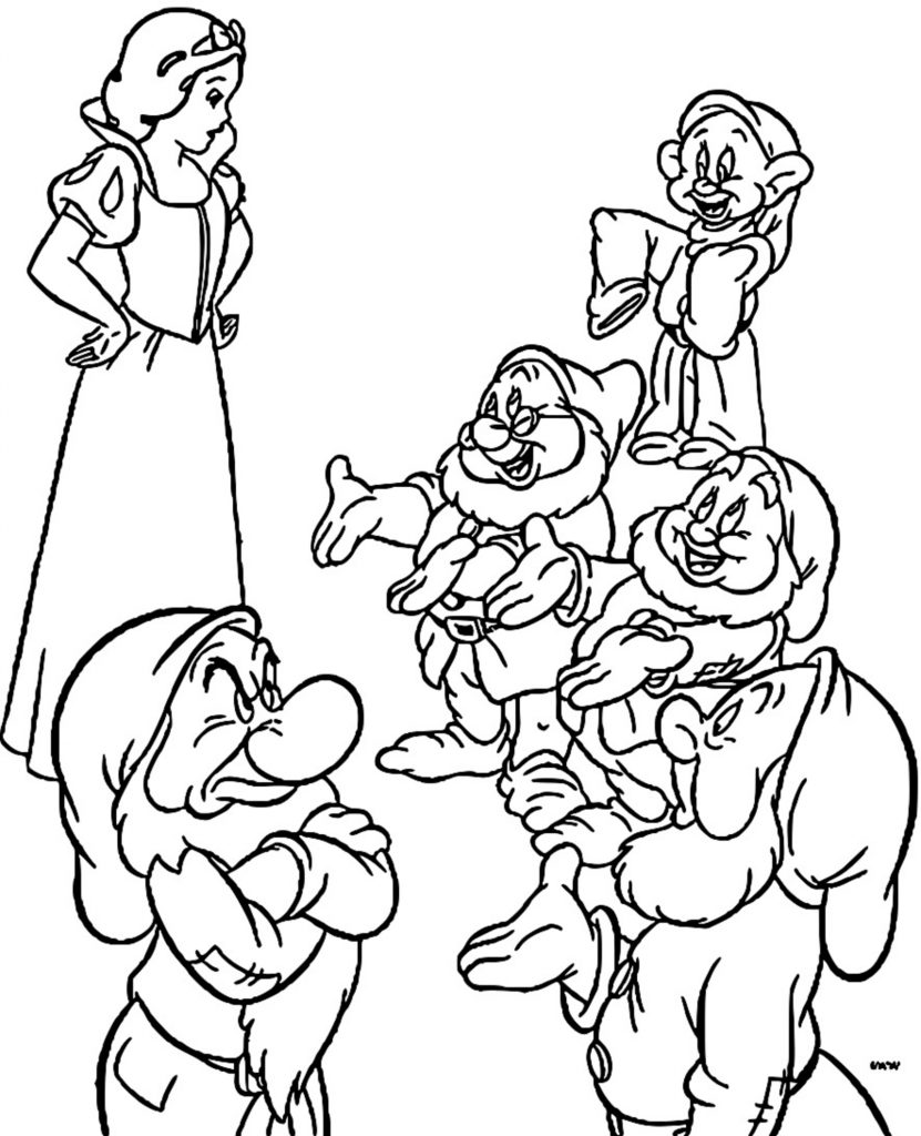 Snow White The Seven Dwarfs Coloring Page 05 