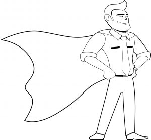 Superhero entrepreneur Coloring Page 01