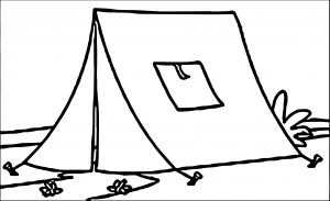 TN_completely constructed yellow tent at camp coloring page