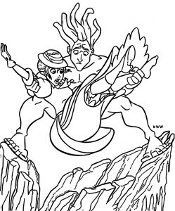 Tarzan And Jane Falling Coloring Pages