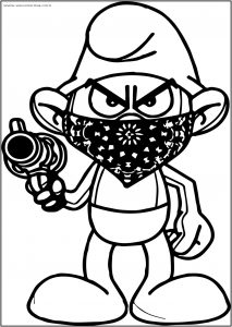 Temp Image Gangsta Smurf Free Printable Coloring Page